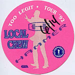 MC Hammer 1992 Too Legit Pink Crew Backstage Pass