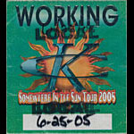 Kenny Chesney 2005 Working Local Backstage Pass