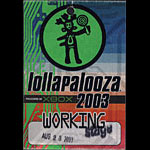 Lollapalooza 2003 Backstage Pass