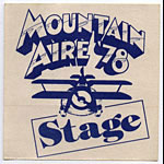 Mountain Aire 1978 Blue Stage Backstage Pass