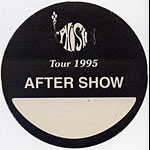 Phish 1995 Black After Show Backstage Pass