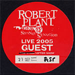 Robert Plant and the Strange Sensation Backstage Pass