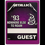 Metallica 1993 Nowhere Else To Roam Purple Guest Backstage  Pass