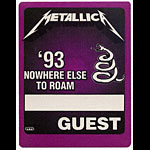 Metallica 1993 Nowhere Else To Roam Purple Guest Backstage Pass