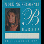 Barbra Streisand 1994 The Concert Tour Personnel Backstage Pass