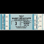 Harry Belafonte 1987 Portland Ticket