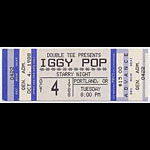 Iggy Pop 1988 Portland Ticket