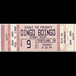 Oingo Boingo 1988 Portland Ticket