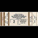 Warren Zevon 1988 Portland Ticket