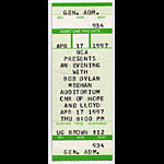 Bob Dylan 1997 Ticket